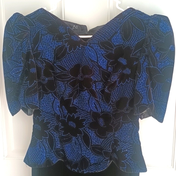 Vintage Scott McClintock Petite Velvet glitter formal dress - Picture 1 of 10